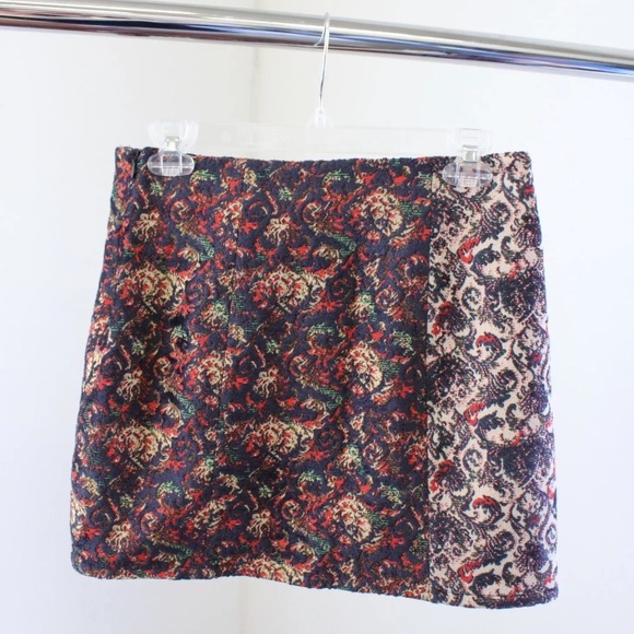 NWT Free People Mixed Print Jacquard Mini Skirt - Picture 10 of 10